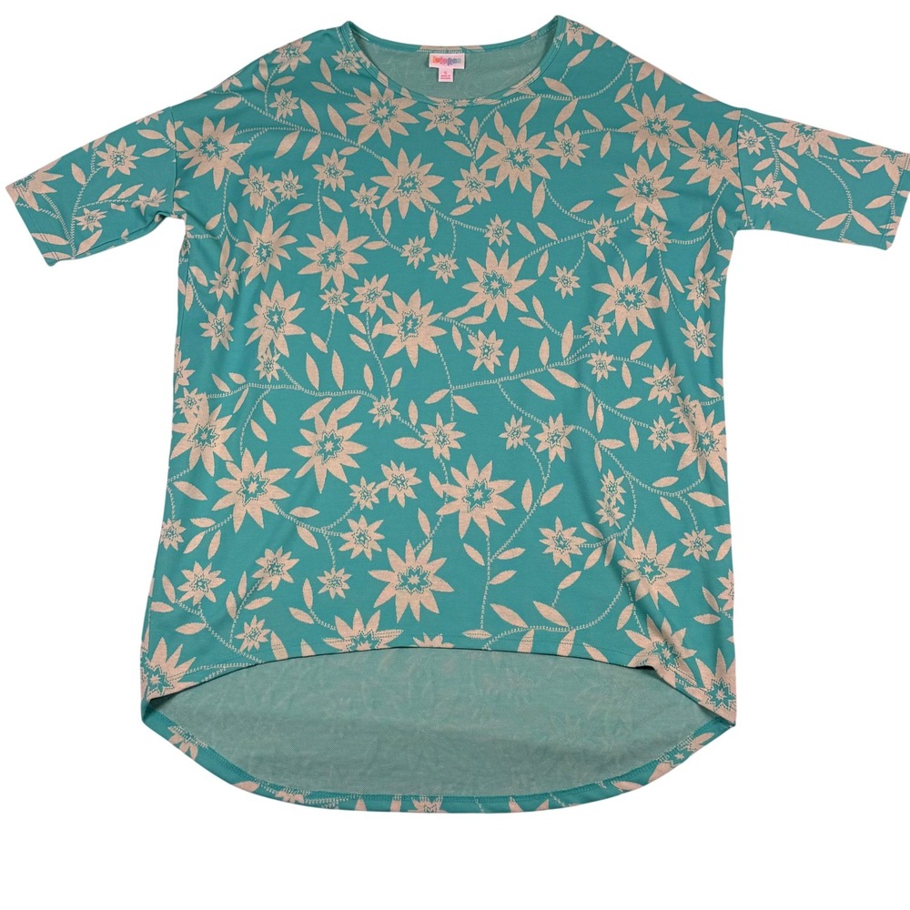 Oversized Irma Tunic Top Sm Floral High Low Hem Stretch Cottagecore Grannycore